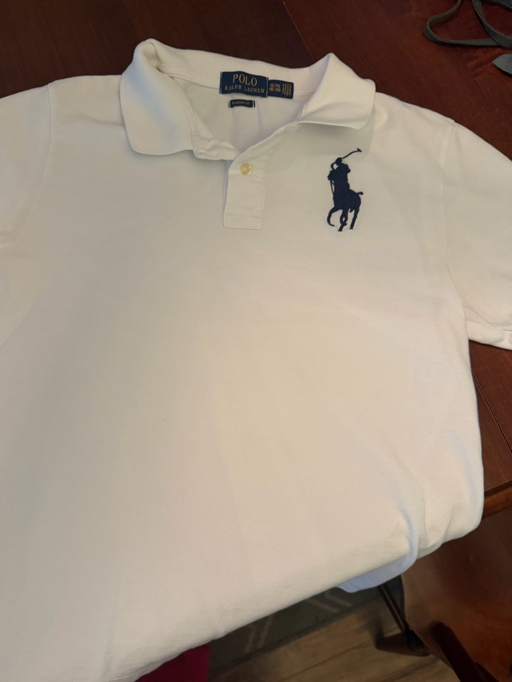 Polo by Ralph Lauren Juniors White Polo Shirt with Navy Pony